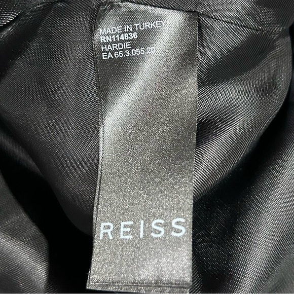 Reiss Hardie Plaid Wool Blend Coat Black White Checked 10 - Picture 12 of 13